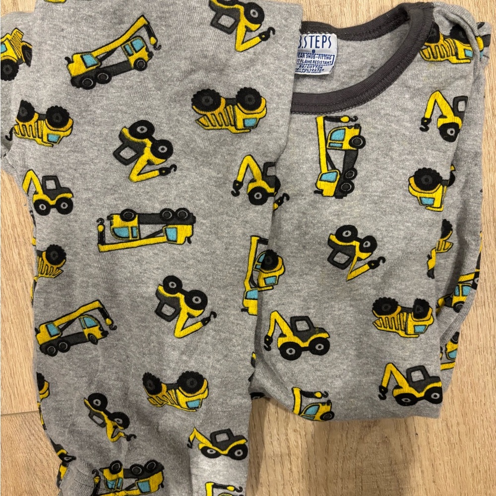 Gray Construction Kids Pajamas
